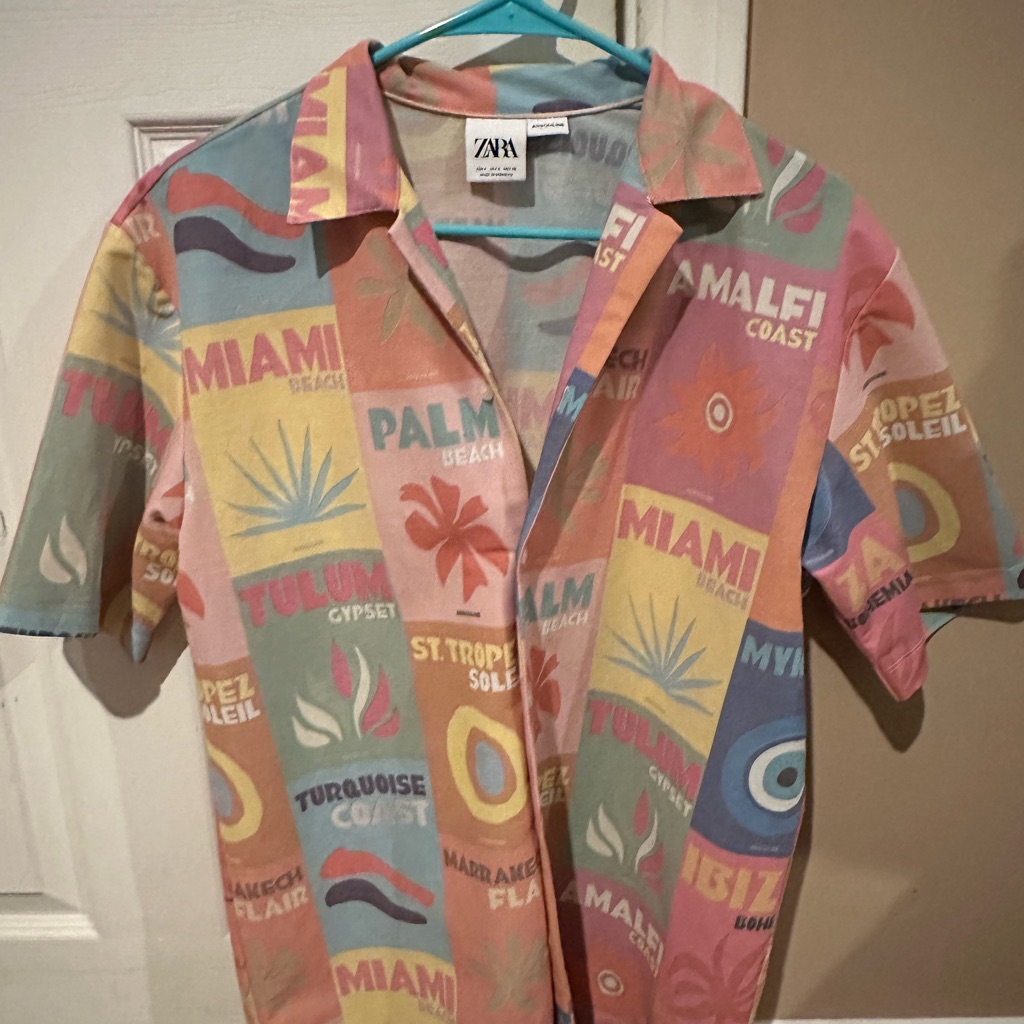 Assouline Multicolor Graphic Print Mens Shirt Zara